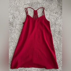 Living Doll Red Lace Racerback Shift Mini Dress